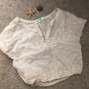 Cream Loose Crop Top